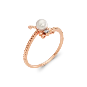 RABBIT TALES - Nhẫn thời trang Vàng 10K Ngọc trai Santa Bow