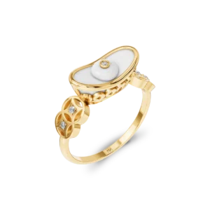 Ngọc Duyên Kim Tiền - Nhẫn thời trang Vàng 10K đá Xà cừ